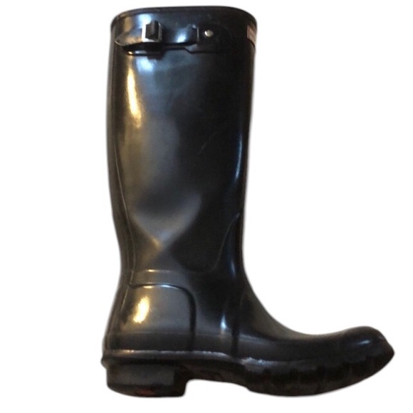 Hunter Black Rubber Wellington Rain Boots - Picture 2 of 9
